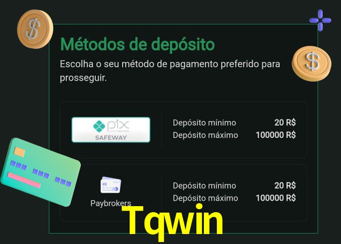 O cassino Tqwin oferece uma grande variedade de métodos de pagamento